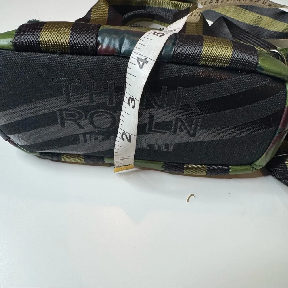 THINK ROYLN Think R LIL MAMA Camo Puffer Mini Tote Crossbody Green Black NWOT